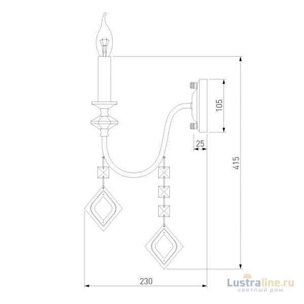 Бра Eurosvet Telao 10120/1 золото/тонированный хрусталь Strotskis (10110/1) Бра Eurosvet Telao 10120/1 золото/тонированный хрусталь Strotskis (10110/1)