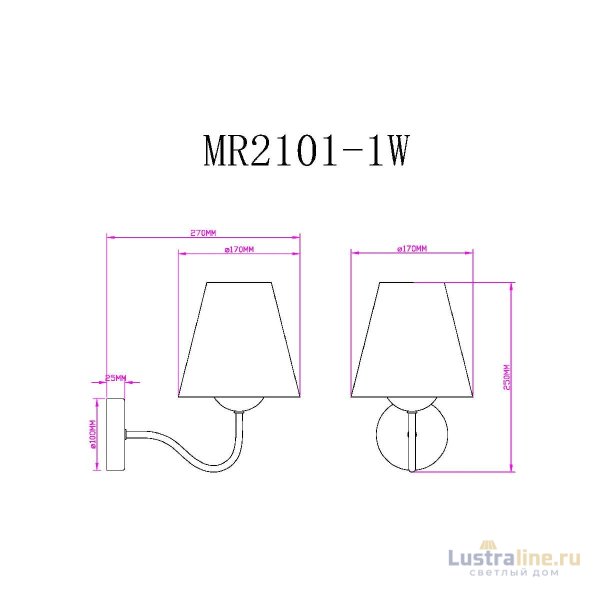 Бра Myfar Charlotte MR2101-1W Бра Myfar Charlotte MR2101-1W