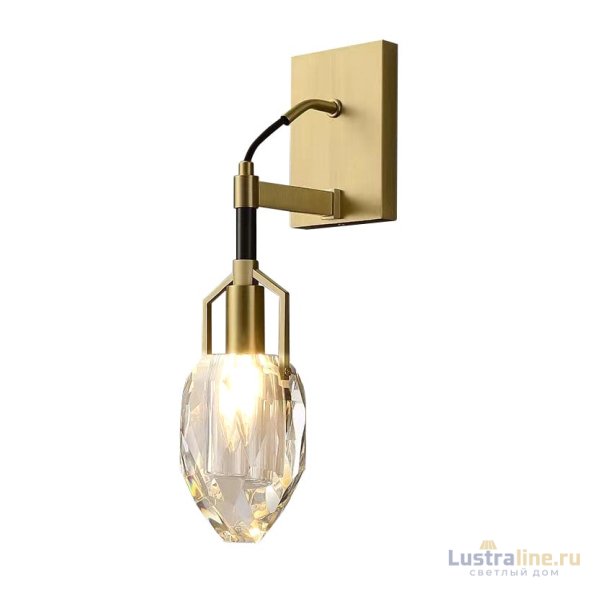 Бра DeLight Collection Wall lamp 8960-1W brass/clear