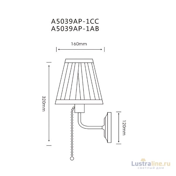 Бра Arte Lamp Marriot A5039AP-1AB