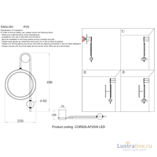 Бра Crystal lux CORIDA AP25W LED BLACK/GOLD Бра Crystal lux CORIDA AP25W LED BLACK/GOLD