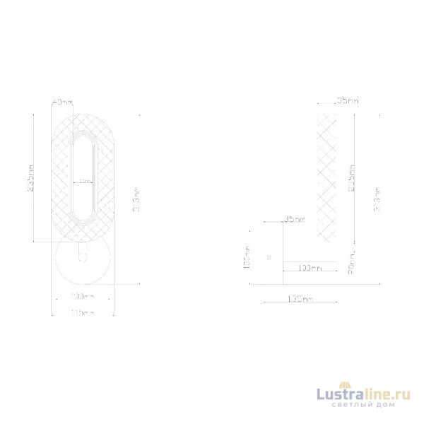 Бра Arte Lamp Ovale A2489AP-1GO
