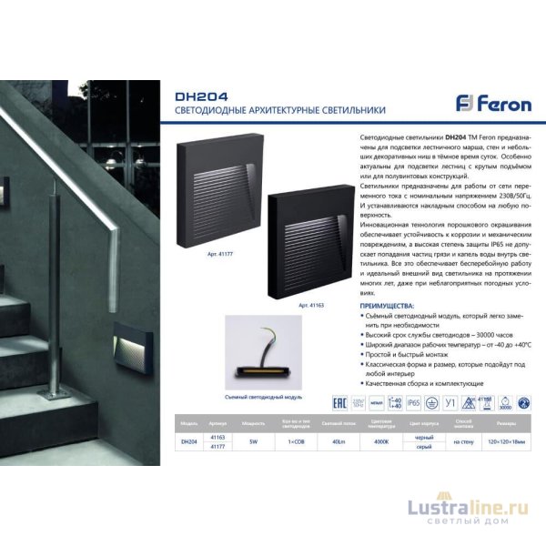 Накладной светодиодный светильник Feron DH204 41163 Накладной светодиодный светильник Feron DH204 41163