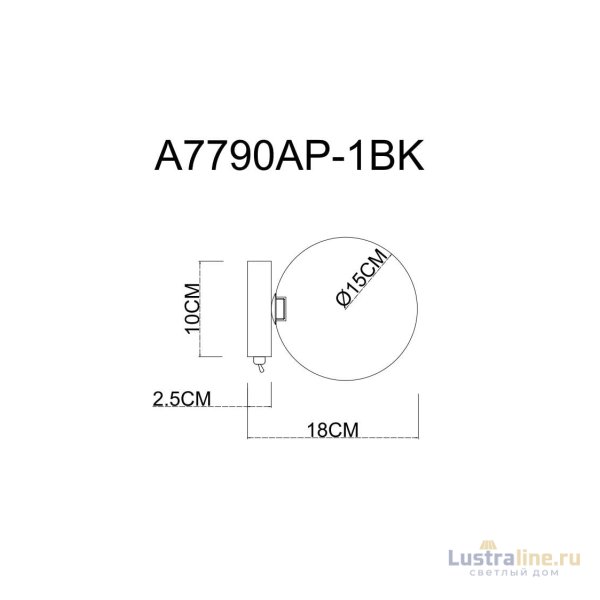 Бра Arte Lamp Vincent A7790AP-1BK