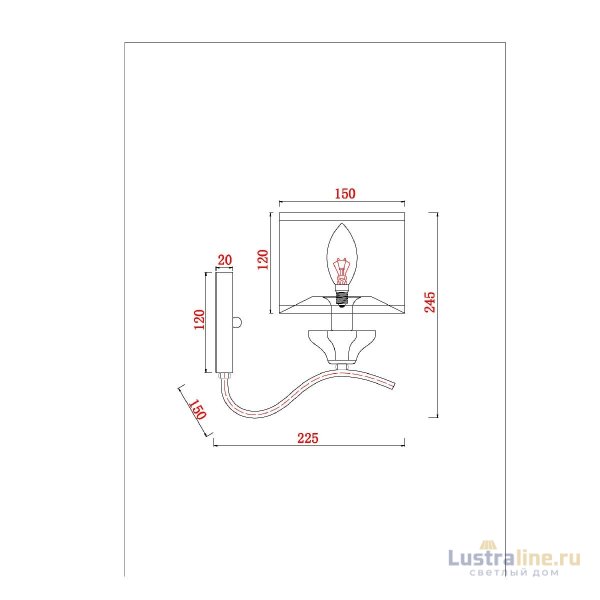 Бра Arte Lamp Alhena A4091AP-1CC Бра Arte Lamp Alhena A4091AP-1CC