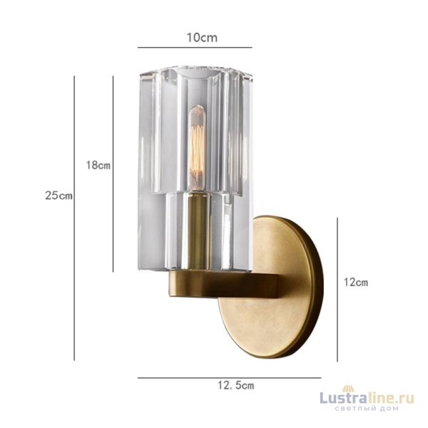 Бра DeLight Collection Wall lamp 8816W gold/clear