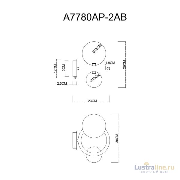 Бра Arte Lamp Albus A7780AP-2AB Бра Arte Lamp Albus A7780AP-2AB