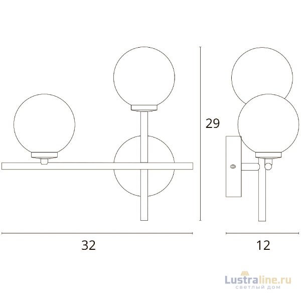 Бра Arte Lamp Bolla-Piccolo A3988AP-2AB