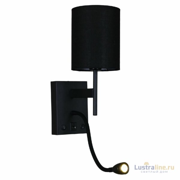 Бра Reluce 86210-9.2-001KT LED3W+E14 BK Бра Reluce 86210-9.2-001KT LED3W+E14 BK