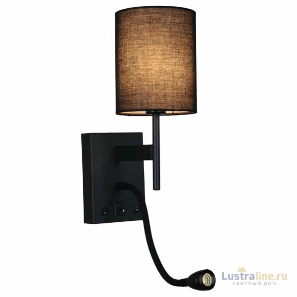 Бра Reluce 86210-9.2-001KT LED3W+E14 BK Бра Reluce 86210-9.2-001KT LED3W+E14 BK