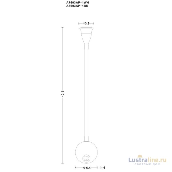 Бра Arte Lamp A7603AP-1BK Бра Arte Lamp A7603AP-1BK