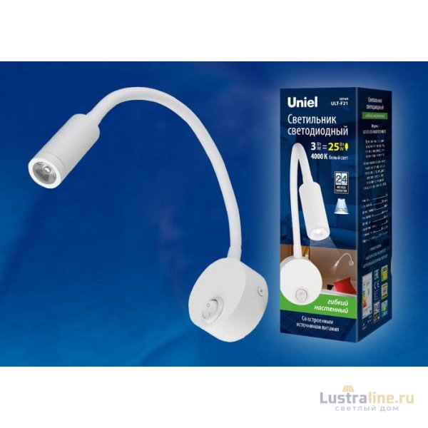 Бра (UL-00004175) Uniel ULT-F21-3W/4000K IP20 White