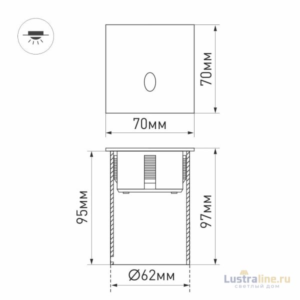 Светильник для ступеней Arlight LT-GAP-S70x70-3W Warm3000 025738 Светильник для ступеней Arlight LT-GAP-S70x70-3W Warm3000 025738