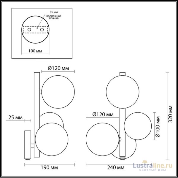 Бра Odeon Light Tovi 4818/3W Бра Odeon Light Tovi 4818/3W