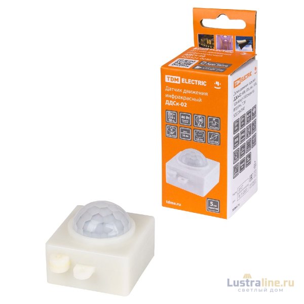 Датчик движения инфракрасный TDM Electric ДДСк-02 SQ0324-0046 Датчик движения инфракрасный TDM Electric ДДСк-02 SQ0324-0046