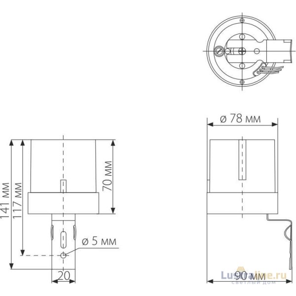 Датчик освещенности SNS-L-07 5500W IP44 Белый 4690389055430