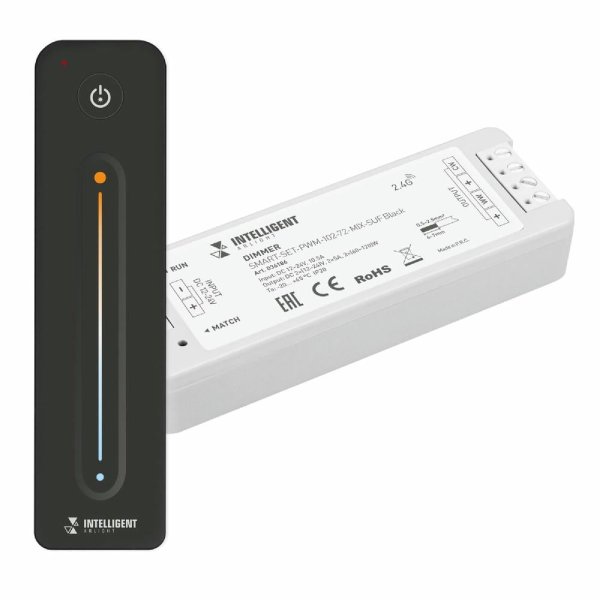 Диммер Arlight SMART-SET-PWM-102-72-MIX-SUF Black (12-24V, 2x5A, ПДУ LINE, 2.4G) 036186