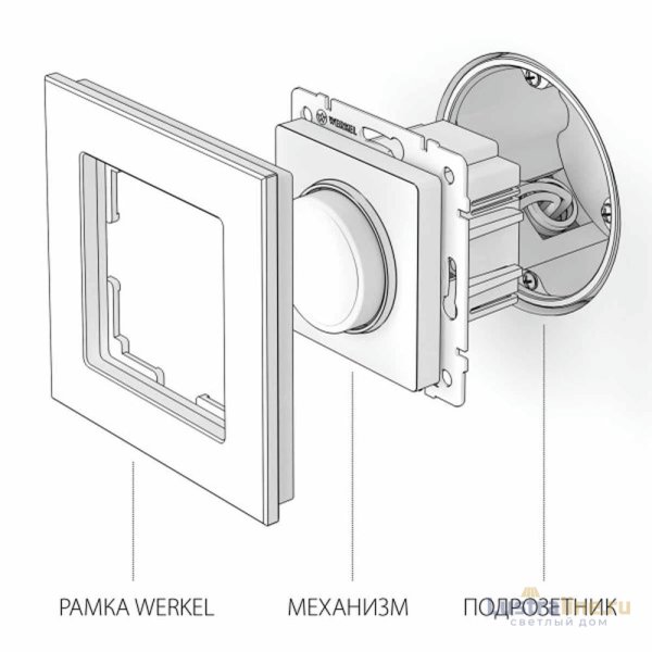 Диммер Werkel cеребряный рифленый W1142009 4690389159664 Диммер Werkel cеребряный рифленый W1142009 4690389159664