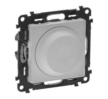 Светорегулятор Legrand Valena Life поворотный без нейтрали алюминий 752660