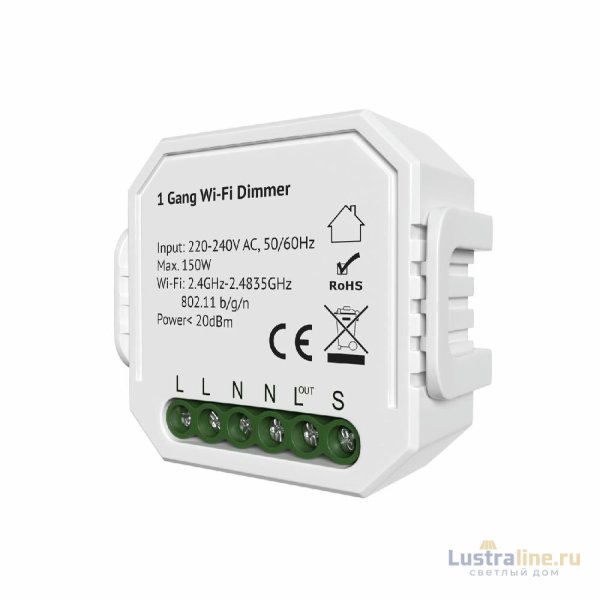 Одноканальное Wi-Fi реле-диммер Denkirs Relay RL1003-DM/1