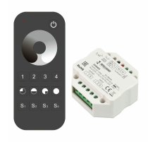 Диммер Arlight SMART-SET-TRIAC-601-72-DIM-PD-IN Black (230V, 1x1.5A, x4, ПДУ 10кн, 2.4G) 036199