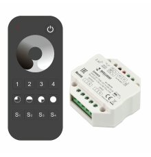 Диммер Arlight SMART-SET-TRIAC-601-72-DIM-PD-IN Black (230V, 1x1.5A, x4, ПДУ 10кн, 2.4G) 036199