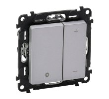 Светорегулятор Legrand Valena Life клавишный без нейтрали алюминий 752662