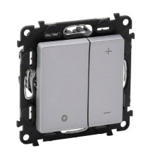 Светорегулятор Legrand Valena Life клавишный без нейтрали алюминий 752662