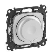 Светорегулятор Legrand Valena Allure поворотный без нейтрали алюминий 752960
