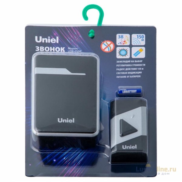 Беспроводной звонок Uniel UDB-016W-R1T1-38S-150M-BL/SL UL-00011372