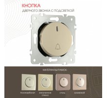 Кнопка дверного звонка с подсветкой Arte Milano 202.37-1.shampan