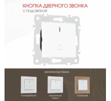 Кнопка дверного звонка с подсветкой Arte Milano 203.37-1.white