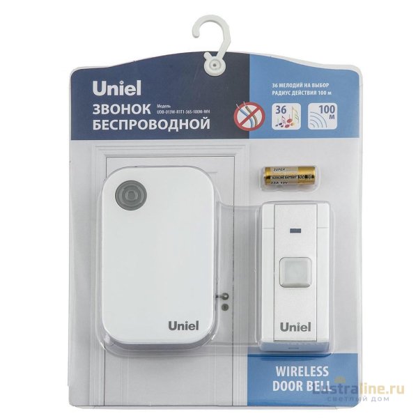 Звонок беспроводной (UL-00006432) Uniel UDB-013W-R1T1-36S-100M-WH