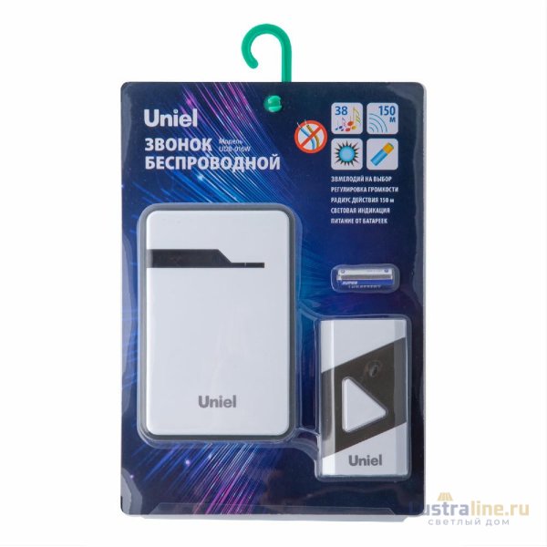 Беспроводной звонок Uniel UDB-016W-R1T1-38S-150M-WH/BL UL-00011371
