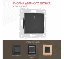 Кнопка дверного звонка с подсветкой Arte Milano 203.37-1.black Кнопка дверного звонка с подсветкой Arte Milano 203.37-1.black