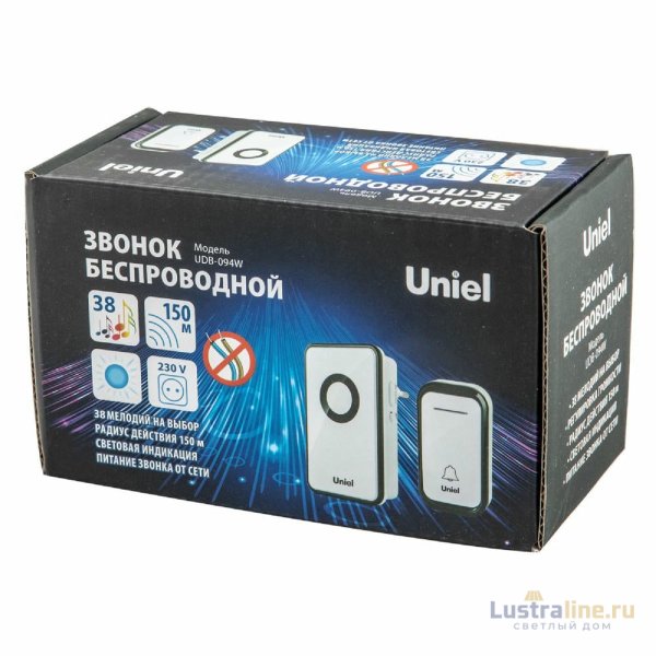 Беспроводной звонок Uniel UDB-094W-R1T1-38S-BL/SL UL-00011366