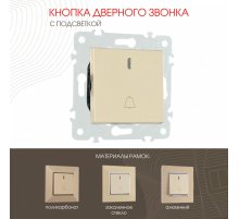 Кнопка дверного звонка с подсветкой Arte Milano 203.37-1.shampan
