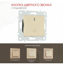 Кнопка дверного звонка с подсветкой Arte Milano 203.37-1.shampan