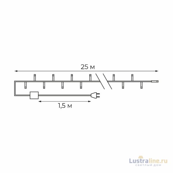Гирлянда Нить Uniel ULD-S2500-225/STК WHITE IP20 UL-00012076