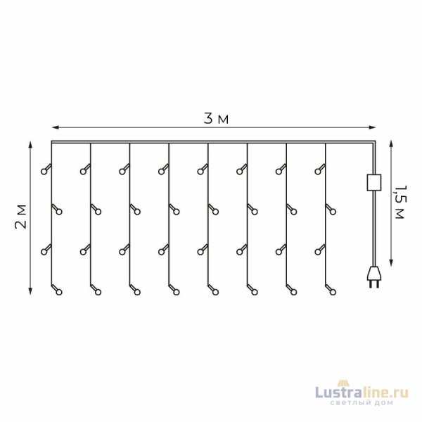 Гирлянда Занавес Uniel ULD-C3020-160/DTA AMBER IP20 UL-00012095