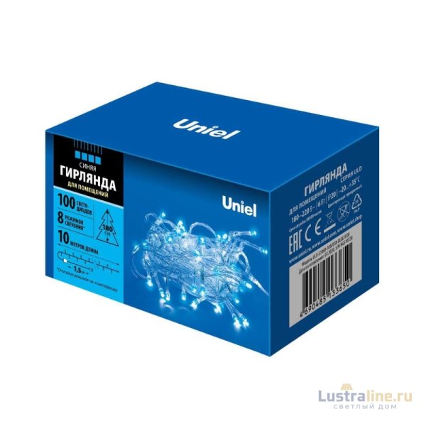 Светодиодная гирлянда (UL-00007197) Uniel 220V синий ULD-S1000-100/DTA Blue IP20