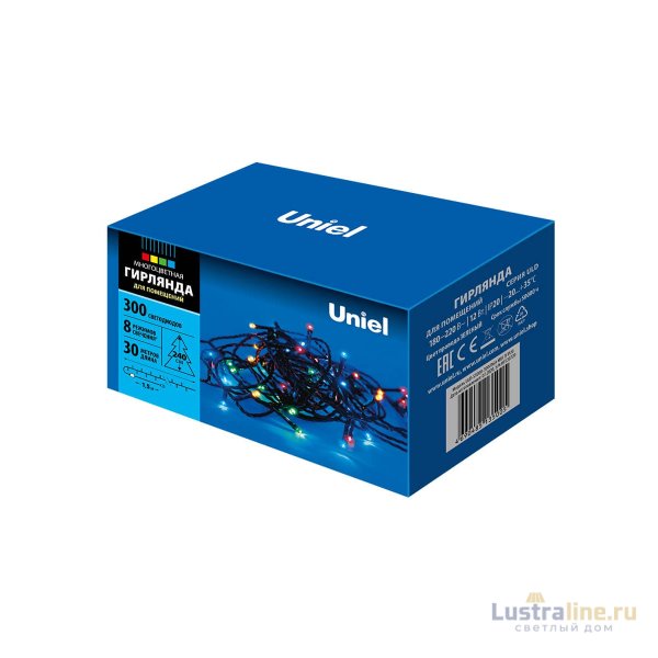 Светодиодная гирлянда Uniel (UL-00007311) разноцветный ULD-S3000-300/DGA Multi IP20