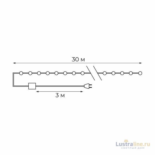 Гирлянда Роса Uniel ULD-S3000-300/DGA WARM WHITE IP20 DEW UL-00012083
