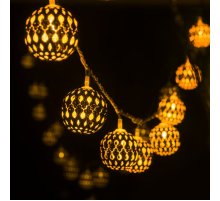 Светодиодная нить Eurosvet 400-003 золото/теплый белый с эффектом мерцания 2,8м IP20