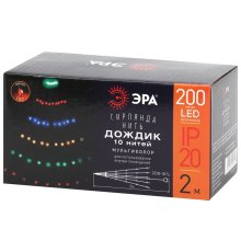 Гирлянда дождик 10 нитей 220V мультиколор ЭРА ENIN -2NM Б0047966
