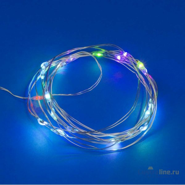 Светодиодная гирлянда Uniel Роса (UL-00007247) разноцветный ULD-S0200-020/DTB/3AA/RC RGB IP20 Dew