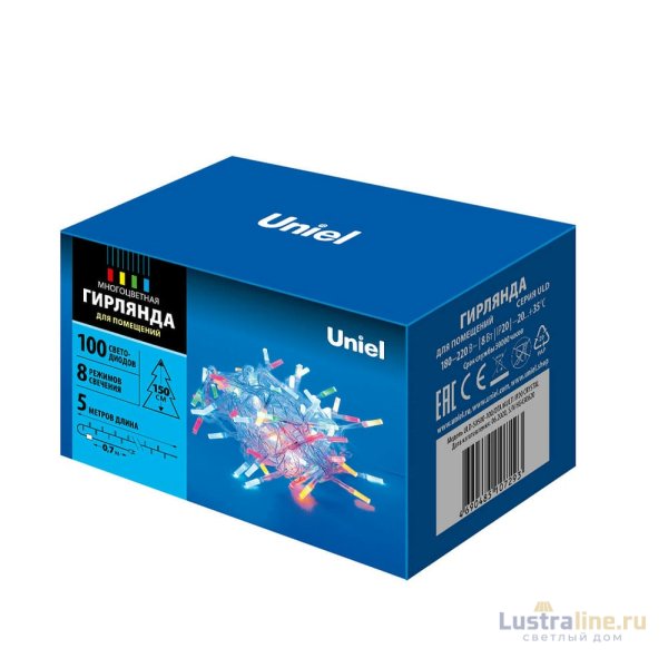 Светодиодная гирлянда Uniel (UL-00003948) разноцветный ULD-S0500-100/DTA Multi IP20 Crystal