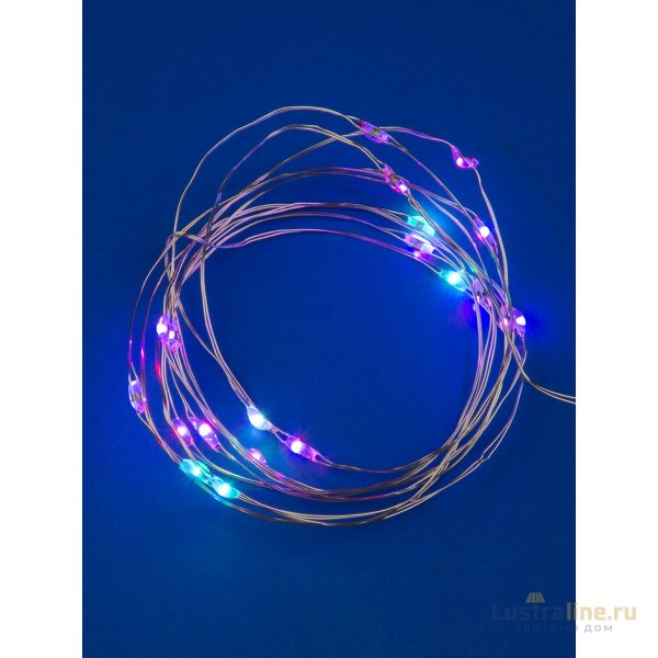 Светодиодная гирлянда Uniel Роса (UL-00007247) разноцветный ULD-S0200-020/DTB/3AA/RC RGB IP20 Dew