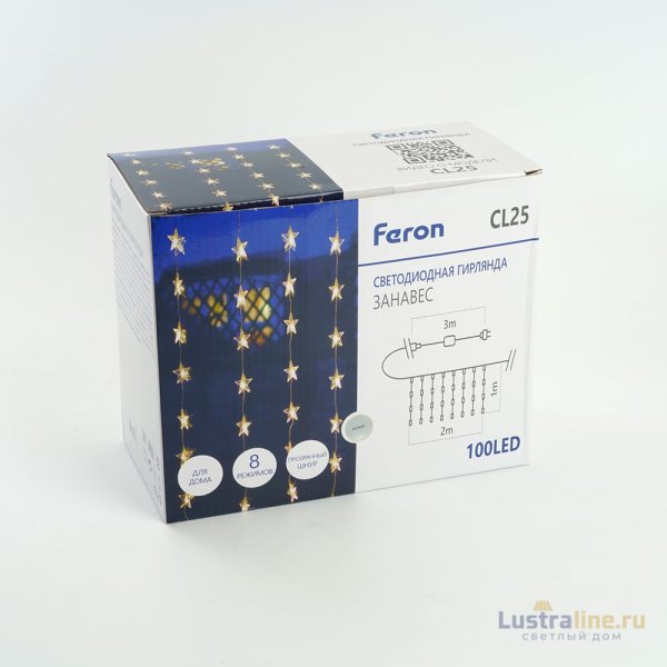 Светодиодная гирлянда занавес Звездочки Feron CL25 48608