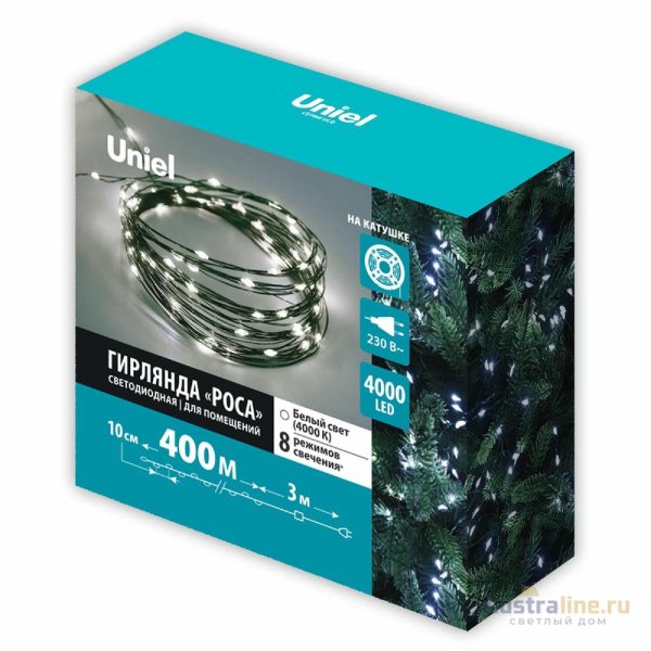Гирлянда Роса Uniel ULD-S40000-4000/DGA WHITE IP20 DEW UL-00012093 Гирлянда Роса Uniel ULD-S40000-4000/DGA WHITE IP20 DEW UL-00012093